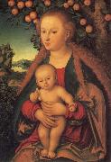Lucas  Cranach The Virgin and Child under the Apple Tree oil painting reproduction